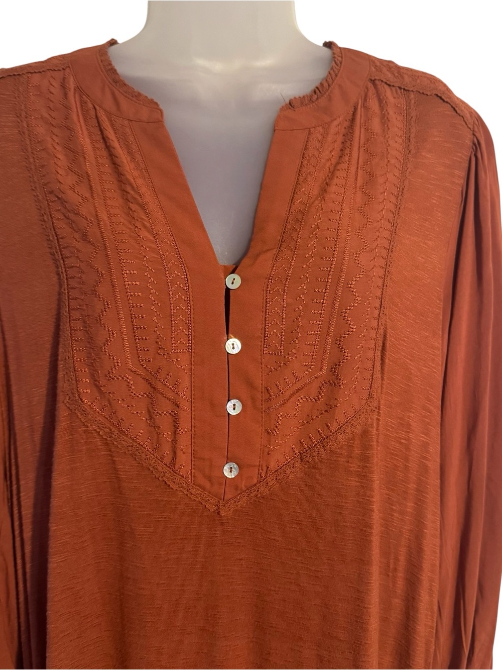 DEMOCRACY SPICE COLOR EMBROIDERED TOP XLARGE #I - Picture 2 of 9